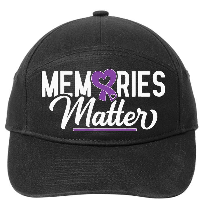 Alzheimer Memories Matter Purple Ribbon Dementia Warrior 7-Panel Snapback Hat