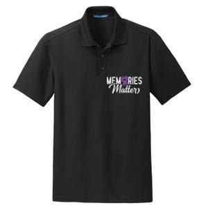 Alzheimer Memories Matter Purple Ribbon Dementia Warrior Dry Zone Grid Polo