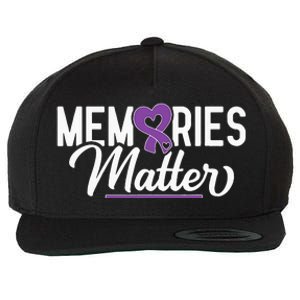 Alzheimer Memories Matter Purple Ribbon Dementia Warrior Wool Snapback Cap