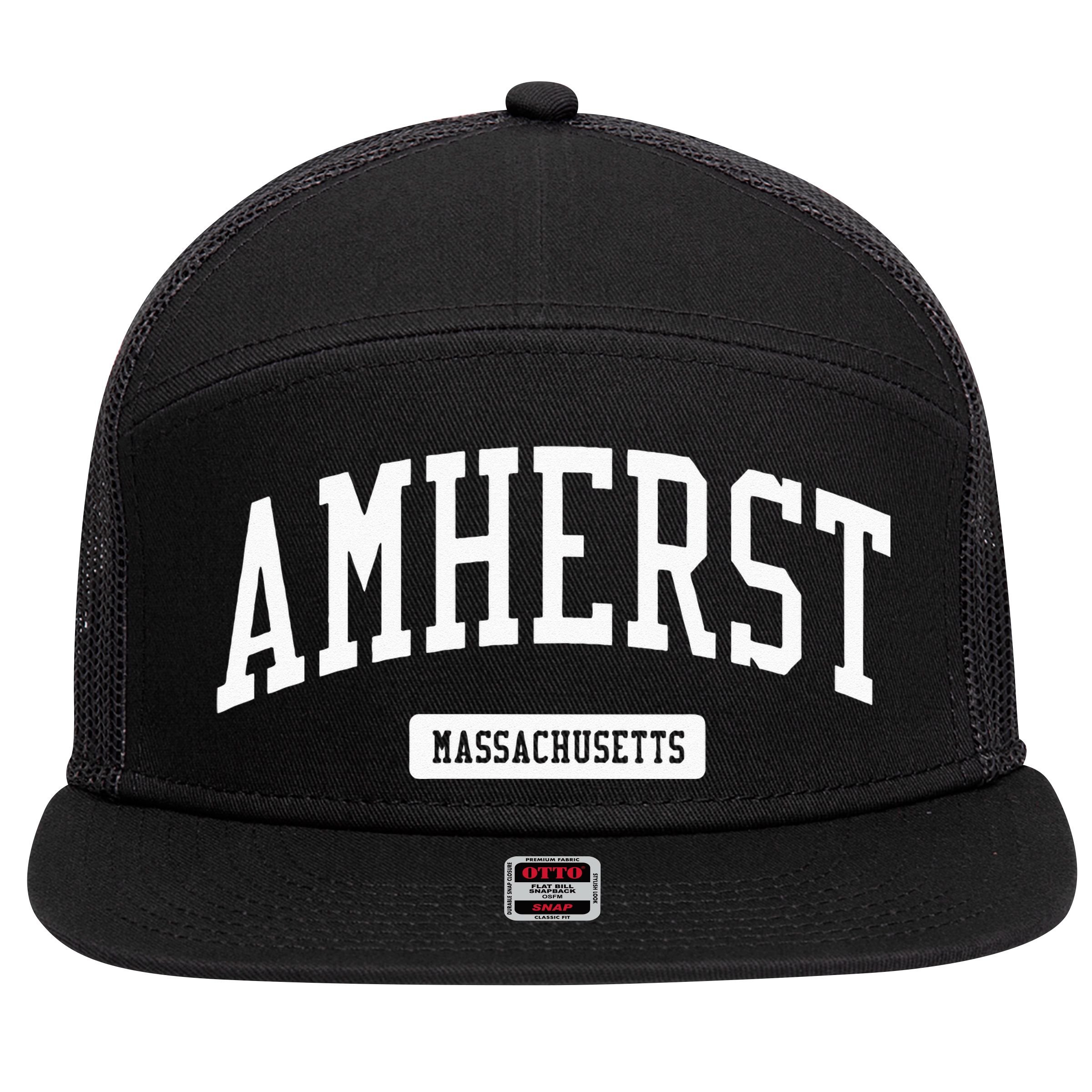 Amherst Massachusetts MA College University Sports 7 Panel Mesh Trucker Snapback Hat
