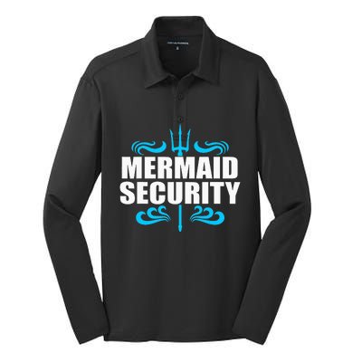 Awesome Mermaid Mermaid Security Swimmer Swimming Silk Touch Performance Long Sleeve Polo