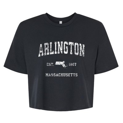 Arlington Massachusetts Ma Vintage Athletic Sports Design Bella+Canvas Jersey Crop Tee