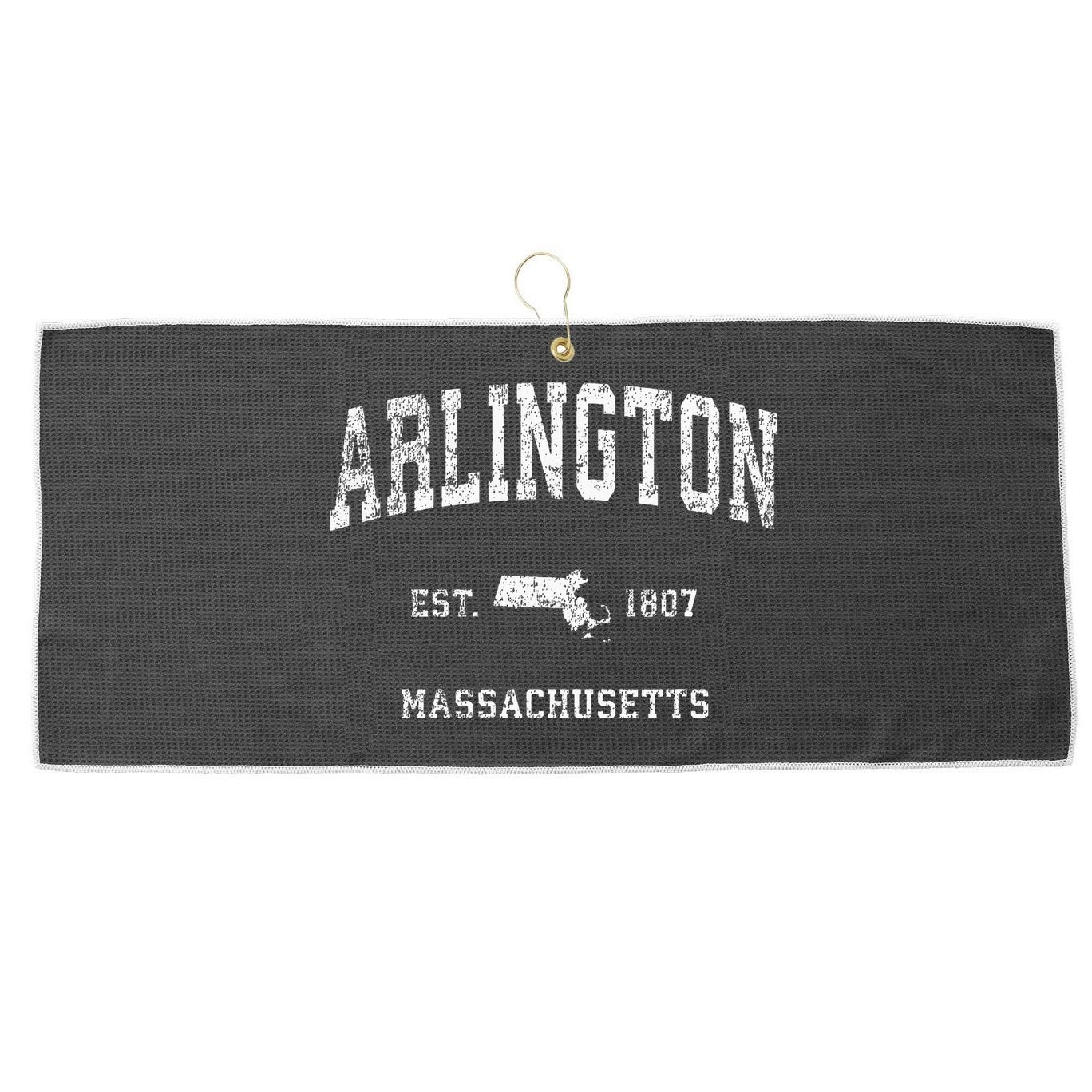 Arlington Massachusetts Ma Vintage Athletic Sports Design Large Microfiber Waffle Golf Towel