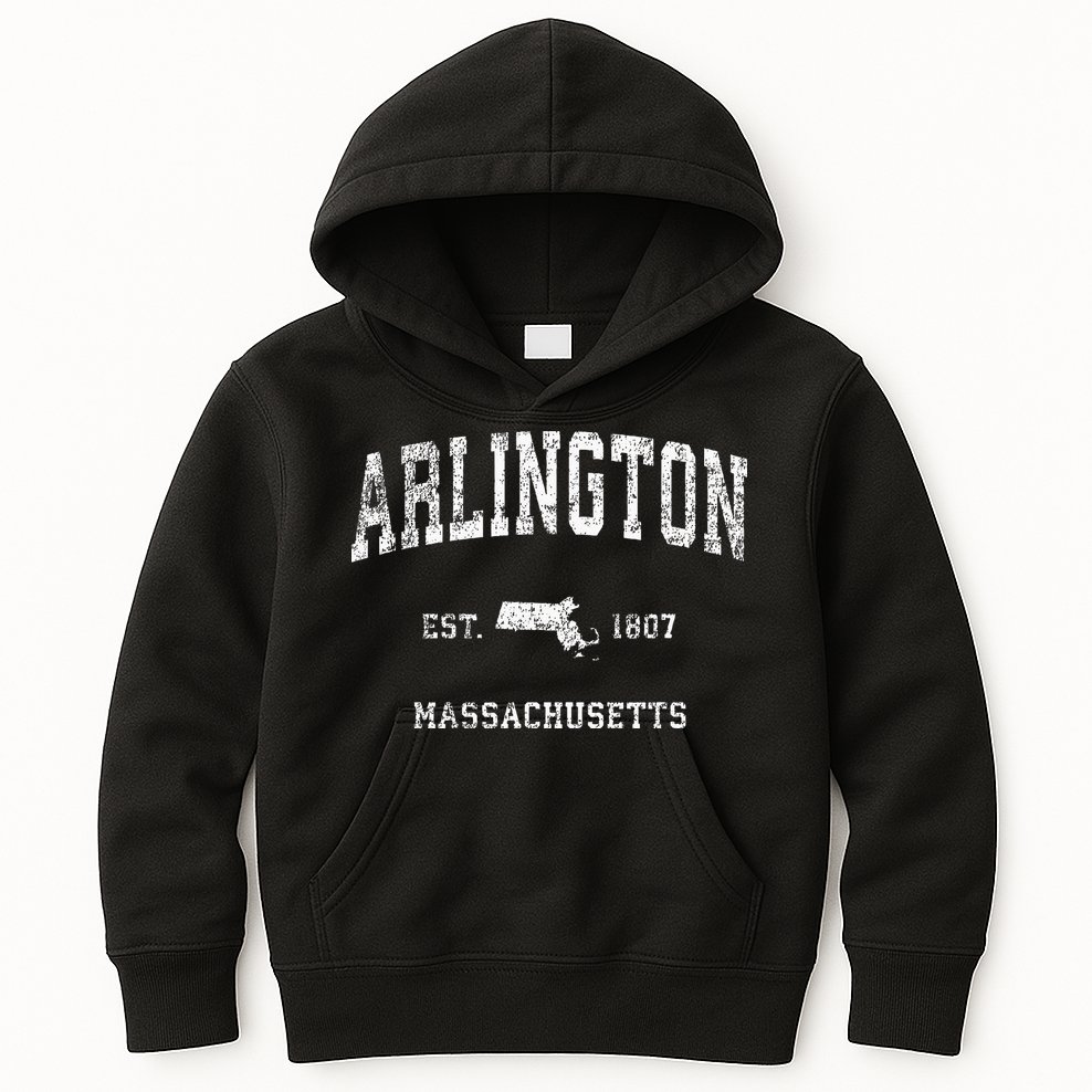 Arlington Massachusetts Ma Vintage Athletic Sports Design Kids Hoodie