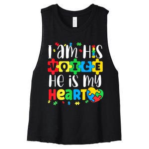 Autism Mom Mama Autistic Autism Awareness Month Women's Racerback Cropped Tank