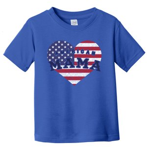 American Mama Meaningful Gift 4th Of July Usa Flag Heart Cute Gift Toddler T-Shirt