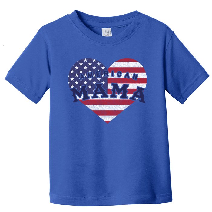 American Mama Meaningful Gift 4th Of July Usa Flag Heart Cute Gift Toddler T-Shirt