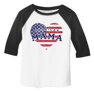 American Mama Meaningful Gift 4th Of July Usa Flag Heart Cute Gift Toddler Fine Jersey T-Shirt