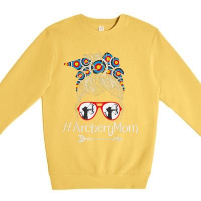 Archery Mom Mothers Day Bowhunter Archer Bowman Bows Premium Crewneck Sweatshirt