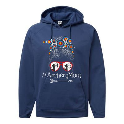 Archery Mom Mothers Day Bowhunter Archer Bowman Bows Performance Fleece Hoodie