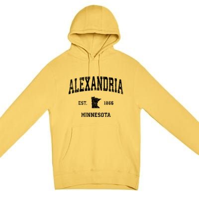 Alexandria Minnesota Mn Vintage Sports Design Established Premium Pullover Hoodie