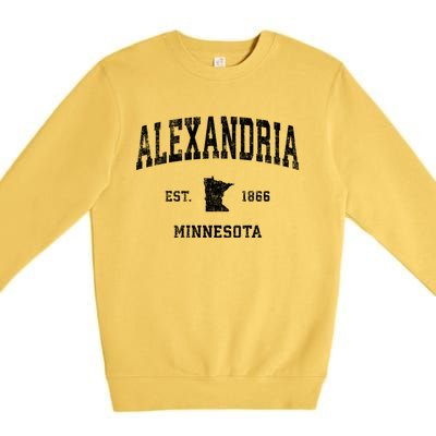 Alexandria Minnesota Mn Vintage Sports Design Established Premium Crewneck Sweatshirt