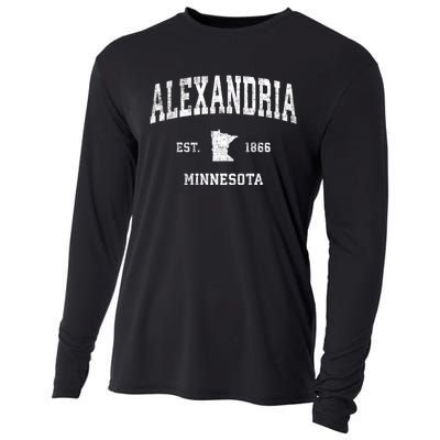 Alexandria Minnesota Mn Vintage Sports Design Established Cooling Performance Long Sleeve Crew