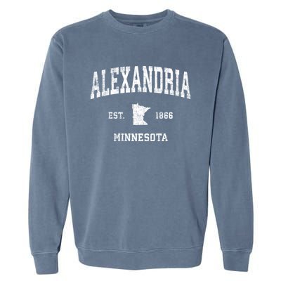 Alexandria Minnesota Mn Vintage Sports Design Established Garment-Dyed Sweatshirt