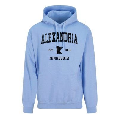 Alexandria Minnesota Mn Vintage Sports Design Established Unisex Surf Hoodie