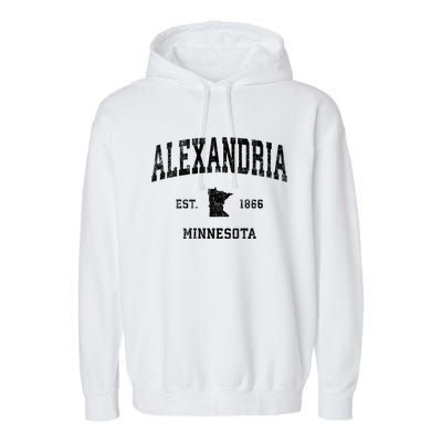 Alexandria Minnesota Mn Vintage Sports Design Established Garment-Dyed Fleece Hoodie