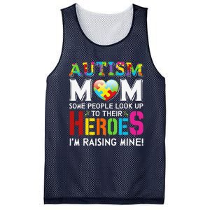 Autism Mom My Son Is Hero Autism Awarenesss Gift Mesh Reversible Basketball Jersey Tank