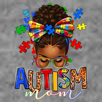 Autism Mom Messy Bun Black Women Autism Awareness Puzzle Toddler Sweatshirt