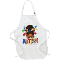 Autism Mom Messy Bun Black Women Autism Awareness Puzzle Apron