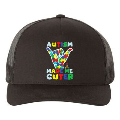 Autism Made Me Cuter Autism Puzzle Ribbon Hand Yupoong Adult 5-Panel Trucker Hat