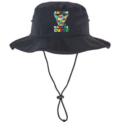 Autism Made Me Cuter Autism Puzzle Ribbon Hand Legacy Cool Fit Booney Bucket Hat