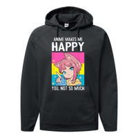 Anime Makes Me Happy You Not So Much LGBT Q Pansexual Pride Performance Fleece Hoodie