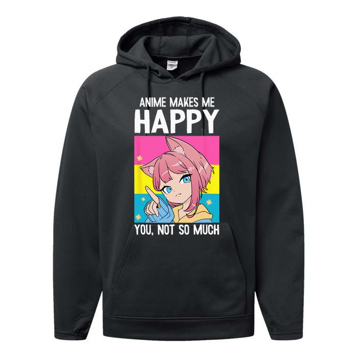 Anime Makes Me Happy You Not So Much LGBT Q Pansexual Pride Performance Fleece Hoodie