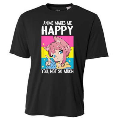 Anime Makes Me Happy You Not So Much LGBT Q Pansexual Pride Cooling Performance Crew T-Shirt