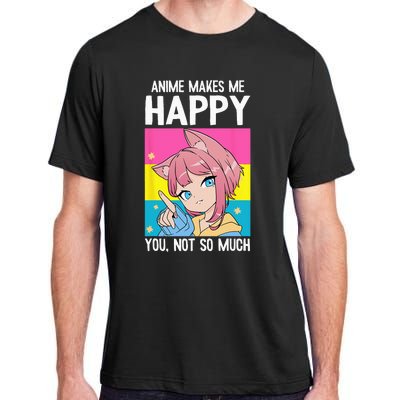 Anime Makes Me Happy You Not So Much LGBT Q Pansexual Pride Adult ChromaSoft Performance T-Shirt