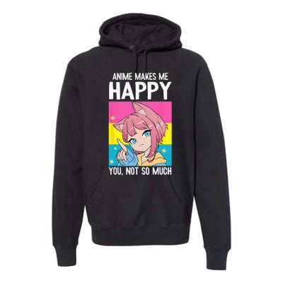 Anime Makes Me Happy You Not So Much LGBT Q Pansexual Pride Premium Hoodie