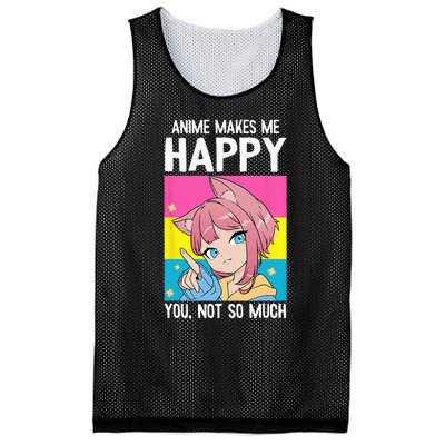 Anime Makes Me Happy You Not So Much LGBT Q Pansexual Pride Mesh Reversible Basketball Jersey Tank