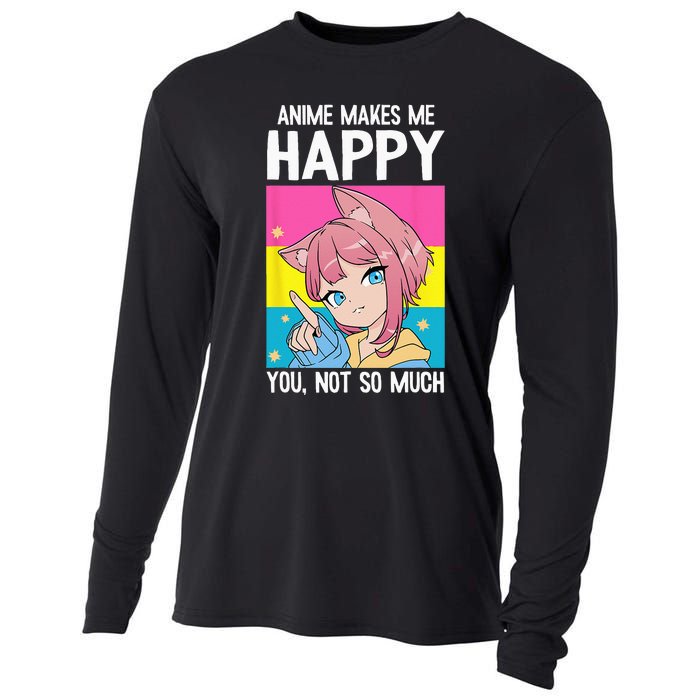 Anime Makes Me Happy You Not So Much LGBT Q Pansexual Pride Cooling Performance Long Sleeve Crew