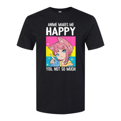 Anime Makes Me Happy You Not So Much LGBT Q Pansexual Pride Softstyle CVC T-Shirt