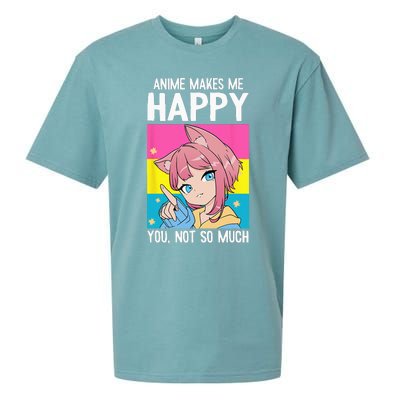 Anime Makes Me Happy You Not So Much LGBT Q Pansexual Pride Sueded Cloud Jersey T-Shirt