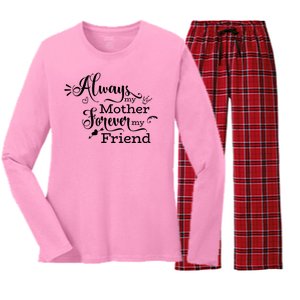 Always My Mother Forever My Friend Women's Long Sleeve Flannel Pajama Set 