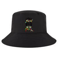 Autism Mom Messy Bun  Autism Awareness Puzzle Ribbon Cool Comfort Performance Bucket Hat