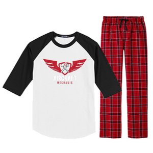 Aircraft Mechanic Maintenance Aviation Technician Gift Raglan Sleeve Pajama Set