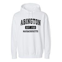 Abington Massachusetts Ma Vintage Sports Established Design Garment-Dyed Fleece Hoodie