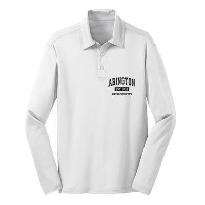 Abington Massachusetts Ma Vintage Sports Established Design Silk Touch Performance Long Sleeve Polo