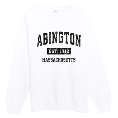 Abington Massachusetts Ma Vintage Sports Established Design Premium Crewneck Sweatshirt