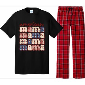 American Mama Mom Life Patriotic American Flag Great Gift Pajama Set