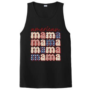 American Mama Mom Life Patriotic American Flag Great Gift PosiCharge Competitor Tank