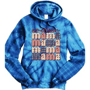 American Mama Mom Life Patriotic American Flag Great Gift Tie Dye Hoodie