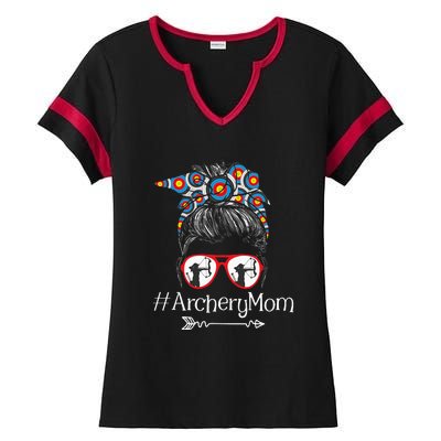 Archery Mom Mothers Day Bowhunter Archer Bowman Bows Ladies Halftime Notch Neck Tee