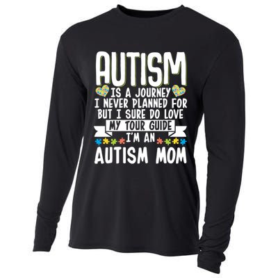 Autism Mom Mother Autism Is A Journey I Never Planned For Gift Cooling Performance Long Sleeve Crew