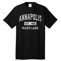 Annapolis Maryland Md Vintage Established Sports Tall T-Shirt