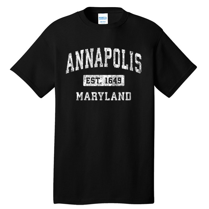 Annapolis Maryland Md Vintage Established Sports Tall T-Shirt