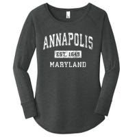 Annapolis Maryland Md Vintage Established Sports Women's Perfect Tri Tunic Long Sleeve Shirt