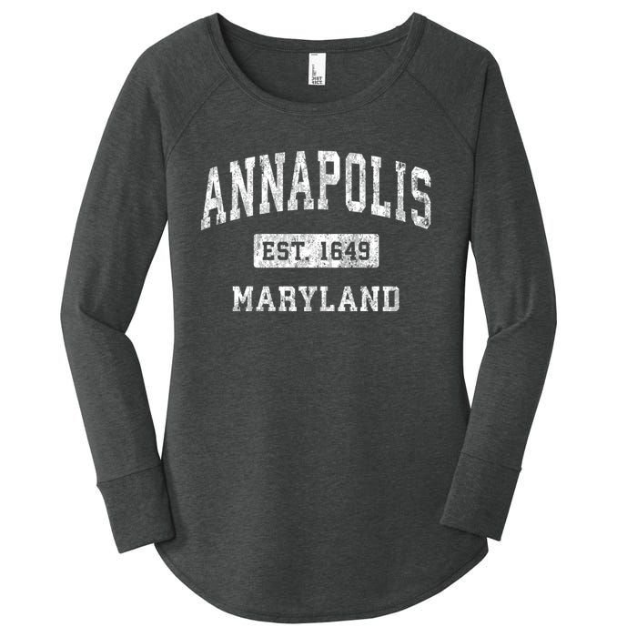 Annapolis Maryland Md Vintage Established Sports Women's Perfect Tri Tunic Long Sleeve Shirt