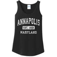 Annapolis Maryland Md Vintage Established Sports Ladies Essential Tank